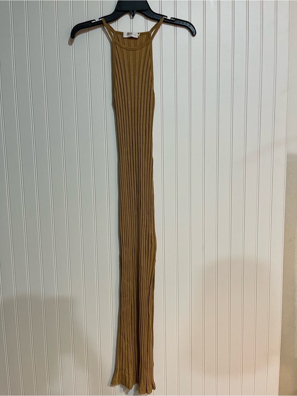 Jonathan Simkhai Tan Ribbed Halter Maxi Dress - Picture 6 of 8